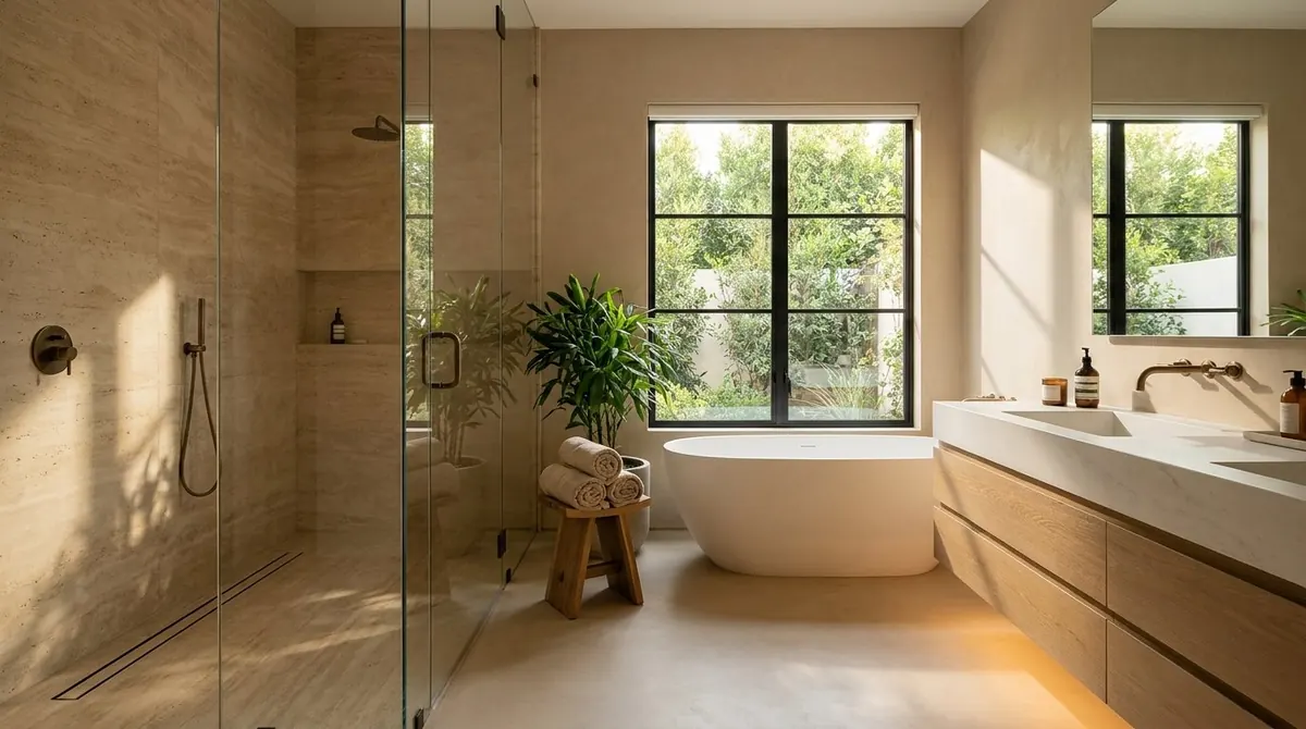 Modern bathroom with a walk-in shower